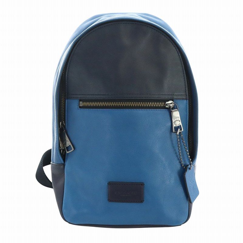 近年モデル 極美品 コーチ ショルダーバッグ ボディバッグ レザー ロゴ ブルー 近年モデル 極美品 コーチ ショルダーバッグ ボディバッグ レザー ロゴ