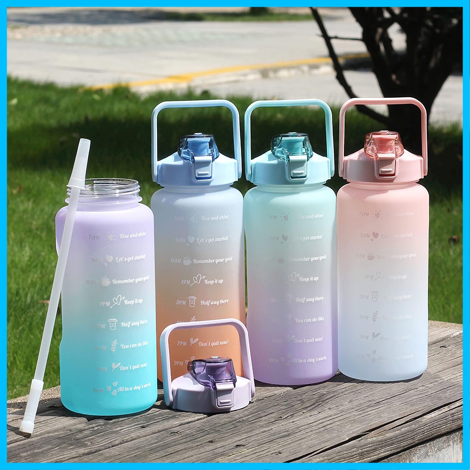 ともも様　透明水筒カバー　オリエンタルブルー×2 ともも様 透明水筒カバー オリエンタルブルー×2 ともも様 透明水筒