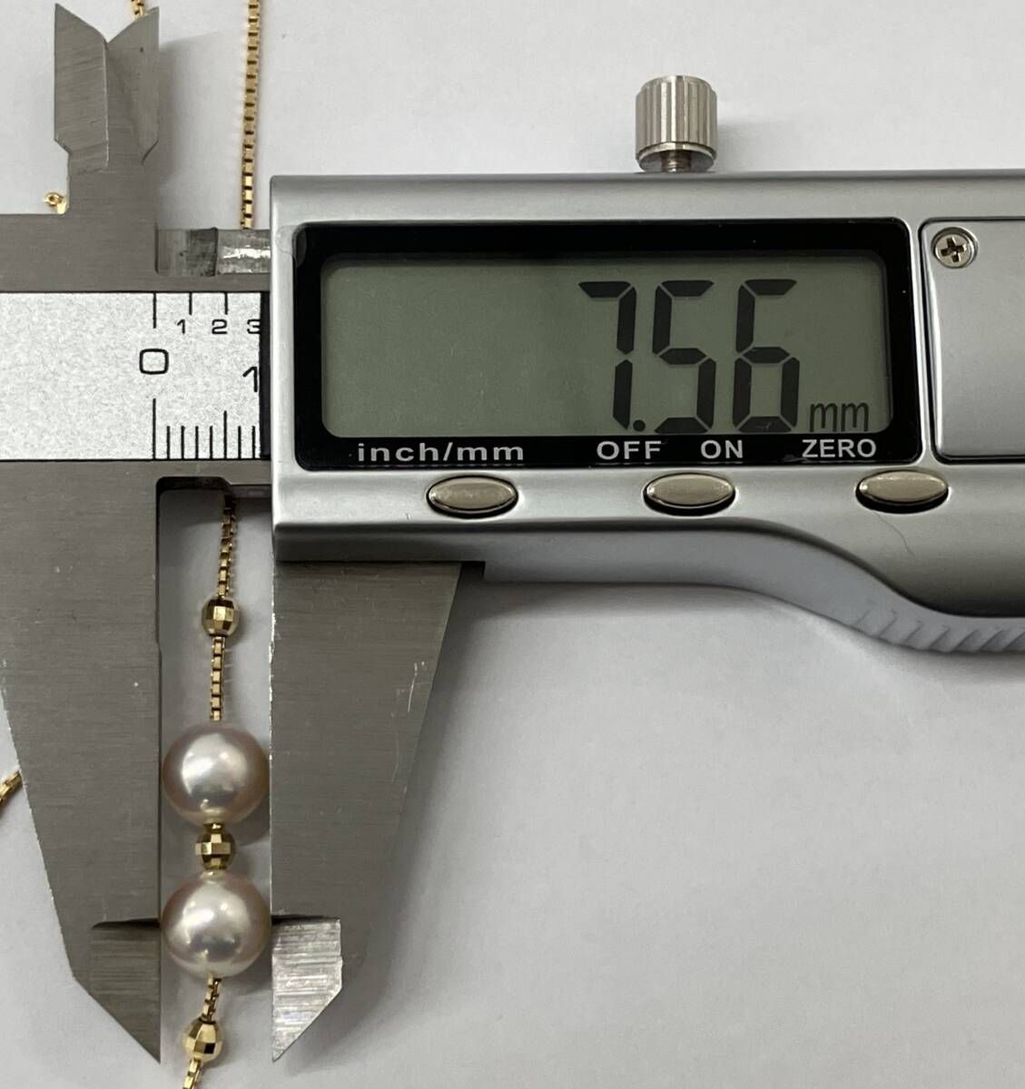 K18 40cm ネックレス パール 真珠 4.3g イエローゴールド 18金 - メルカリ