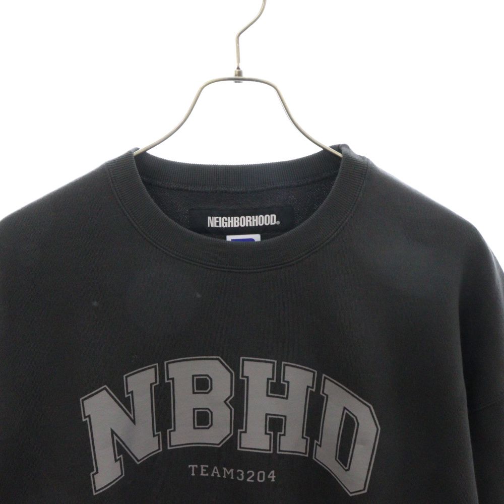 NEIGHBORHOOD (ネイバーフッド) 24SS ×RUSSELL ATHLETIC SWEAT SHIRT ラッセル アスレチック  カレッジロゴプリント クルーネック 長袖スウェット トレーナー ブラック 241XRRUN-CSM01 - メルカリ