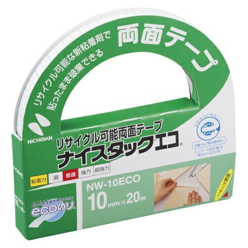 （まとめ） 両面テープ ニチバン ナイスタック［ＴＭ］エコタイプ NW-10ECO 4987167054830 ●寸法：幅１０ｍｍ×長２０ｍ 1個【×20セット】