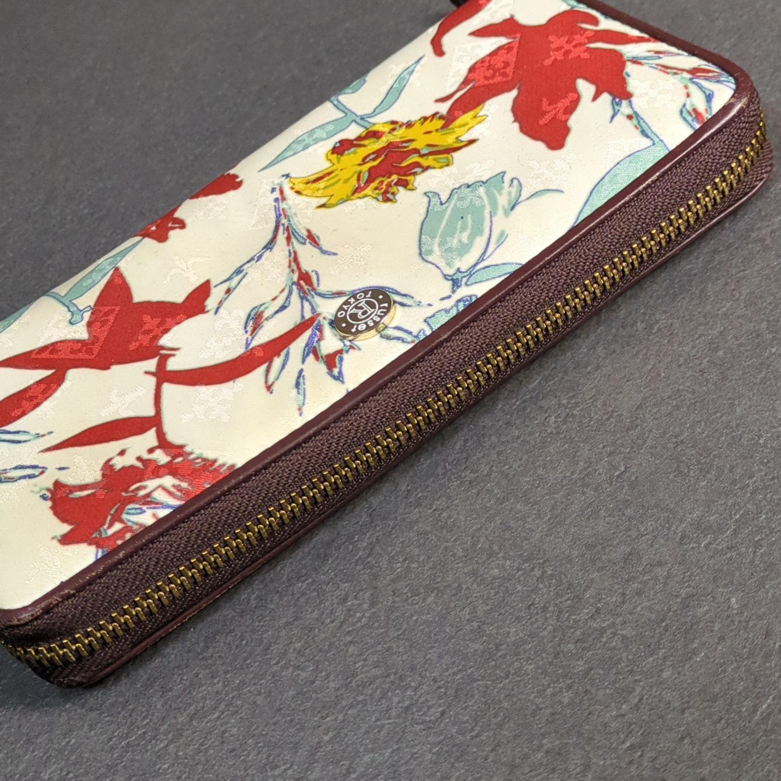 russet ラシット 長財布 ラウンドファスナー 花柄 総柄 ボタニカル 