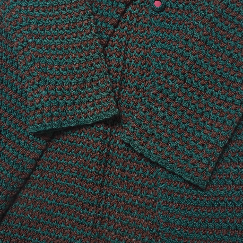 PRADA - PRADA プラダ カーディガン サイズ40 ミラーワーク刺繍 ロング コットンニット カーディガン イタリア製 ブランド古着【中古】20250602/RA4987 PRADA プラダ カーディガン サイズ40 ミラーワーク刺繍 ロング