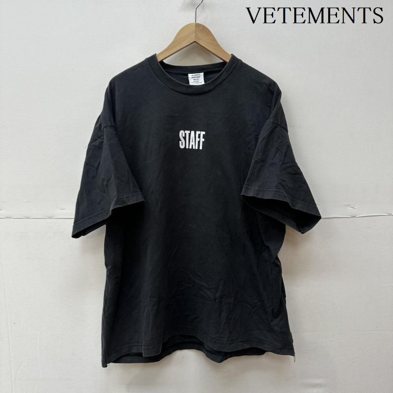 VETEMENTS 17SS WSS17HA8 STAFF プリント 再構築 オーバーサイズ T