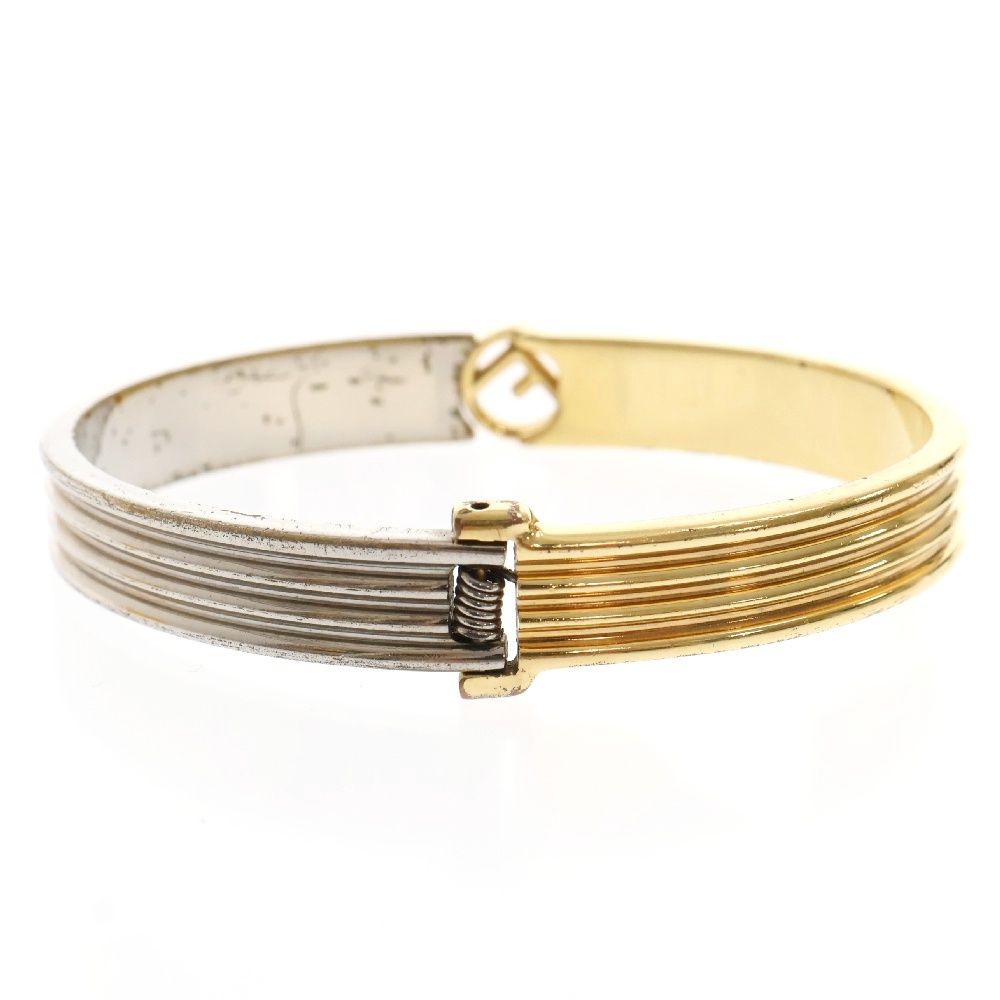 極美品✨　FENDI　フェンディ　バングル　ゴールド　ロゴ　1219 FENDI フェンディ モンスター ストーン ゴールド バングル