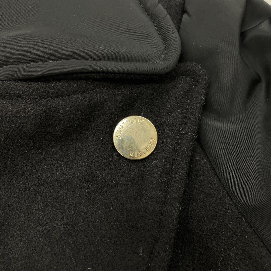 MOSCHINO モスキーノ ライダースコート 中綿 ダブル ロング 異素材