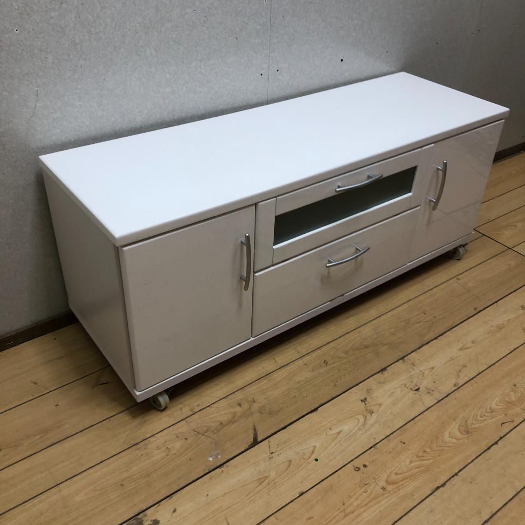 キャスター付き白いAVボード テレビ台 ローボード テレビボード ローボード テレビ台 AVボード テレビラック