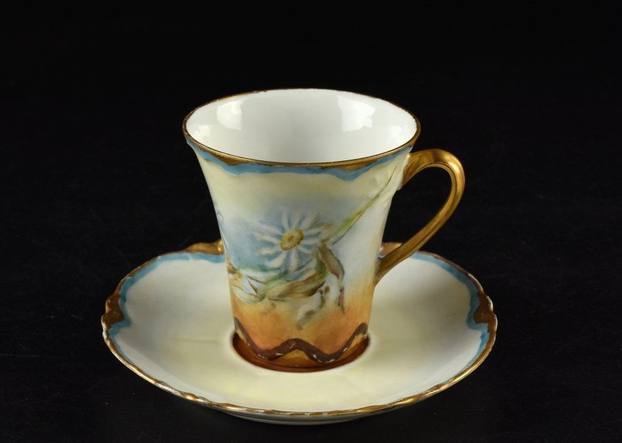 蔵A2038f アビランド リモージュ フランス アンティーク カップ＆ソーサー