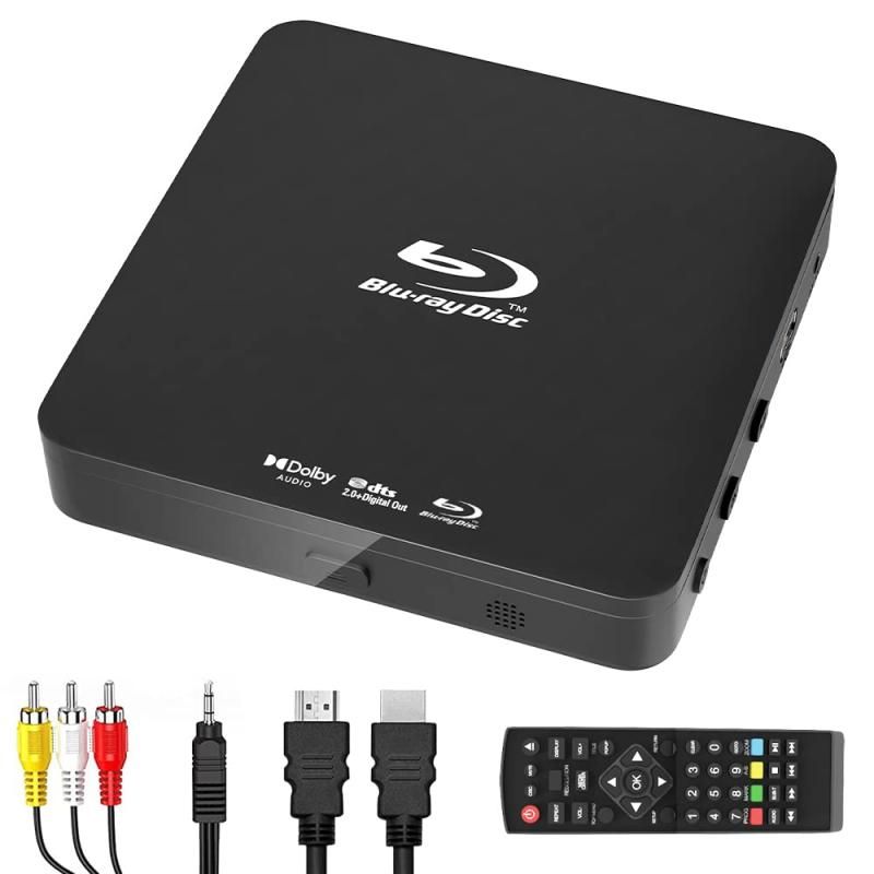 ブルーレイDVDプレーヤー 1080P スーパーミニディスクプレーヤー DVD CD USB DTSサウンドサポート 内蔵PALNTSC同軸2.0USB Blu-rayリージョンA | 1 リージョン