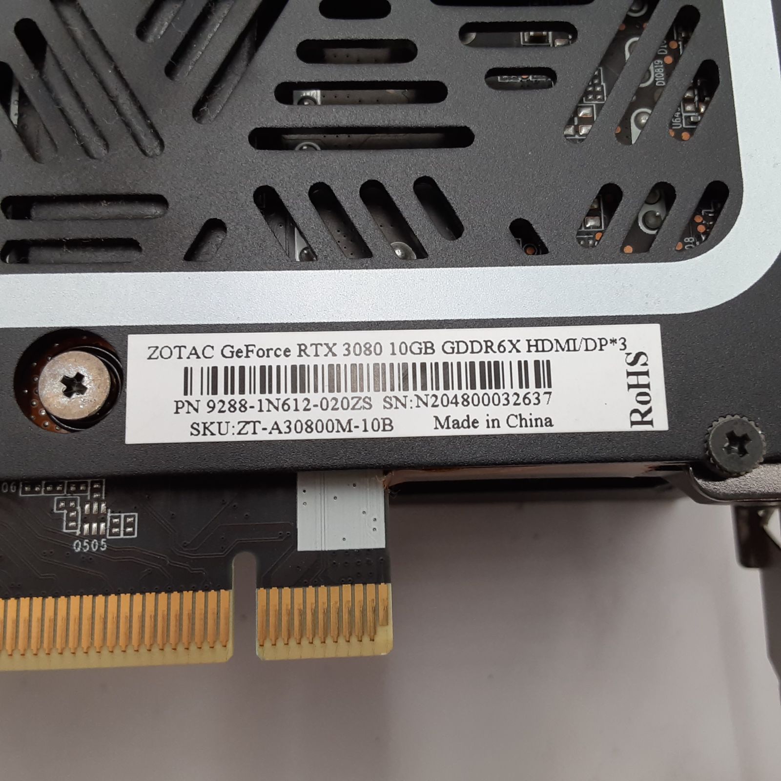 ☆動作確認済み☆ ZOTAC GeForce RTX 3080 10GB GDDR6X HDMI/DP*3 ZT 
