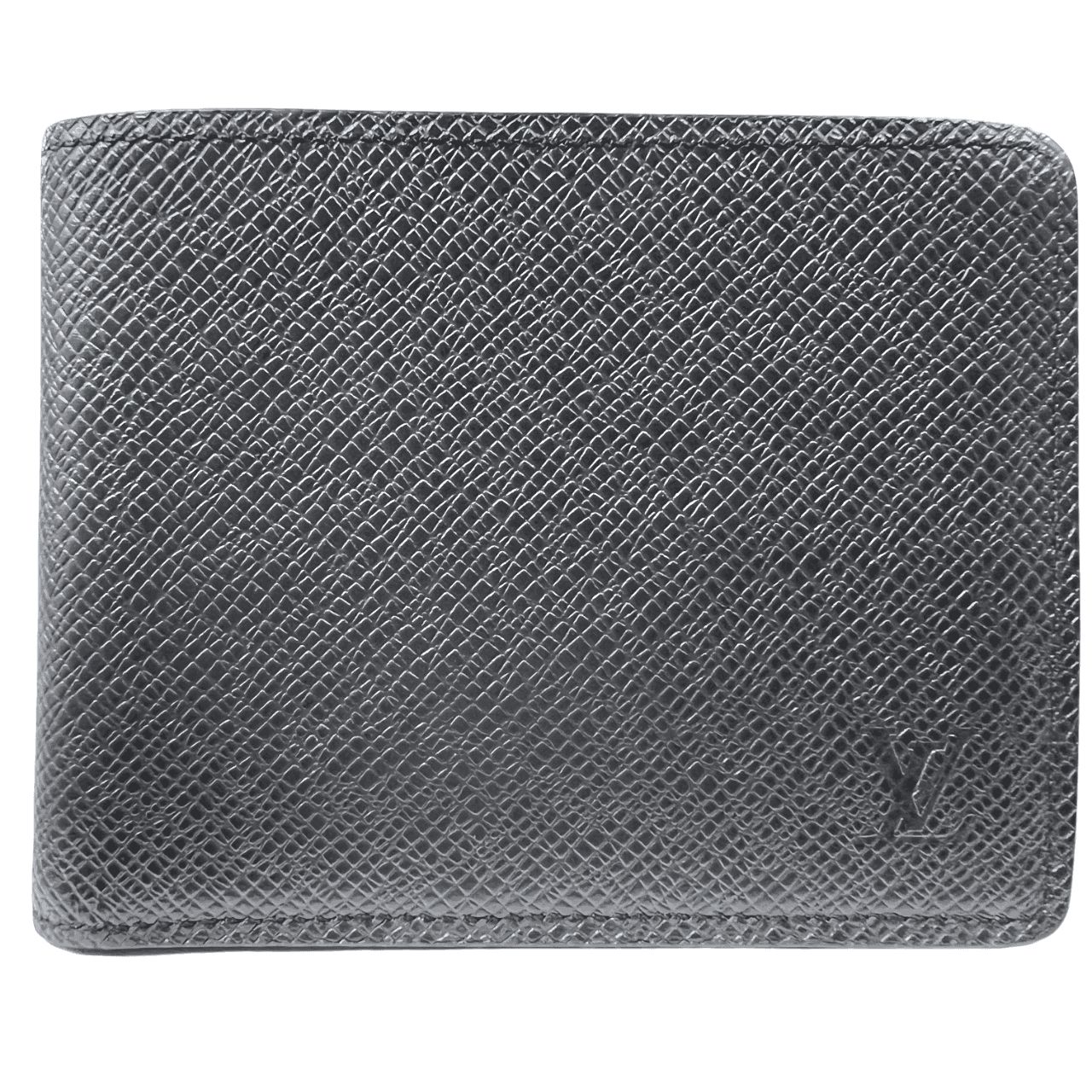 LOUIS VUITTON ポルトフォイユ スレンダー タイガ M30539 ブラック レザー RFID 二つ折り財布 コンパクトウォレット 札入れ ルイヴィトン Aランク 鑑定済