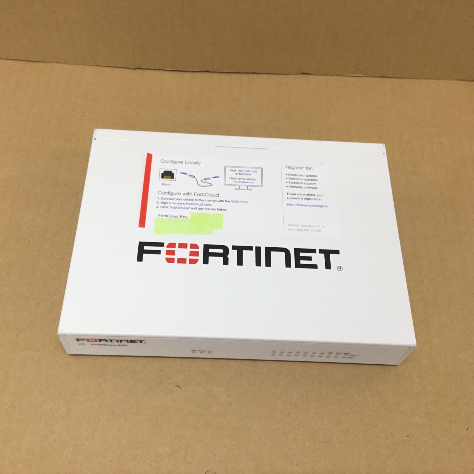 ＦＯＲＴＩＮＥＴ ファイアウォール FG-60E CloudKey 完全初期化済 - メルカリ