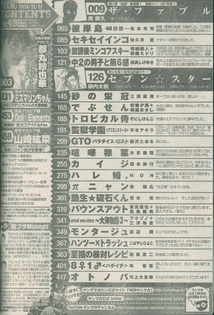 講談社 週刊ヤングマガジン 2014年(平成26年)49 ※南勝久「ザ