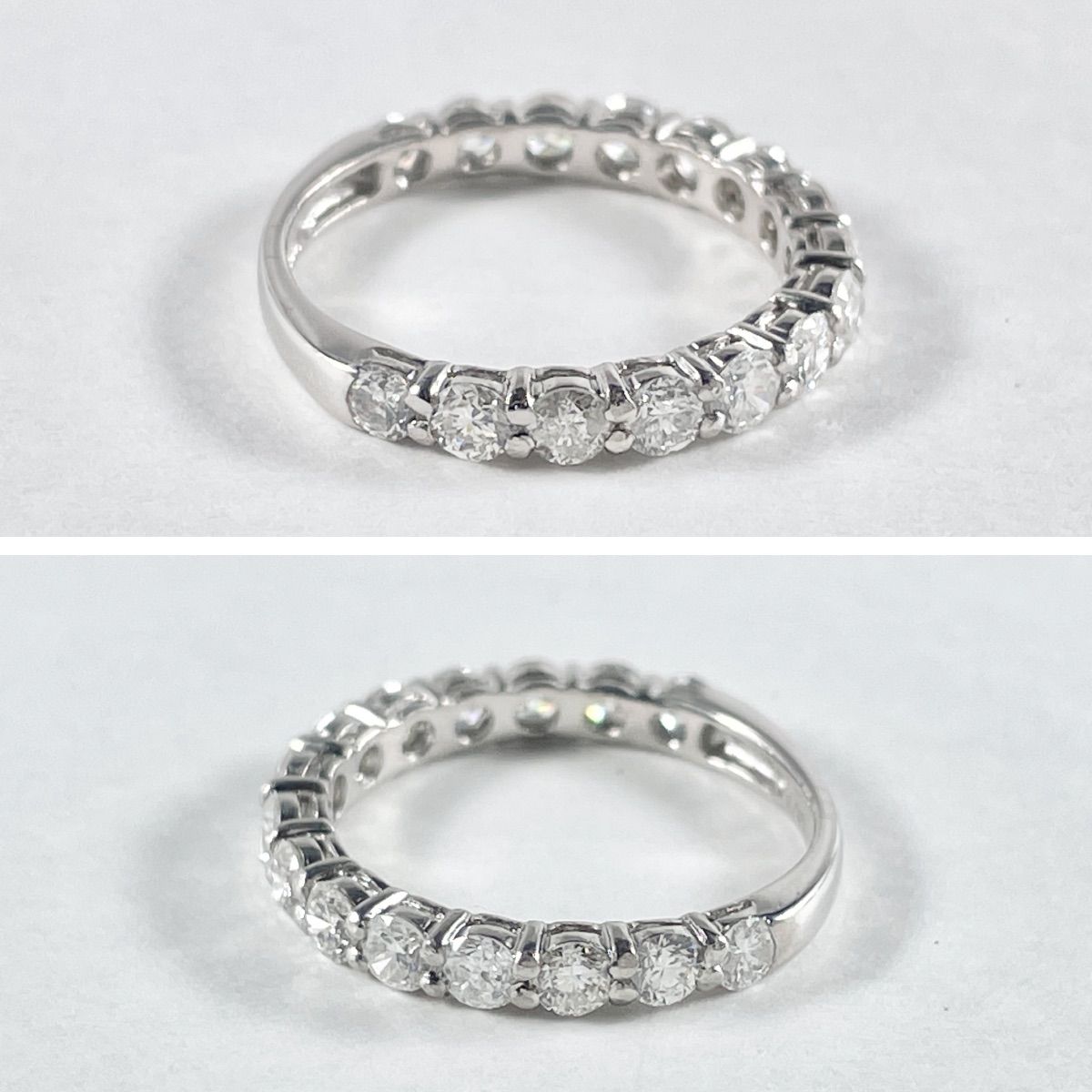 Pt900 天然ダイヤモンド 1.00ct ハーフエタニティリング - メルカリ