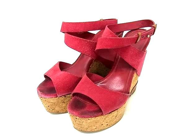 Sergio rossi セルジオロッシ レザー ヒール サンダル ウェッジソール