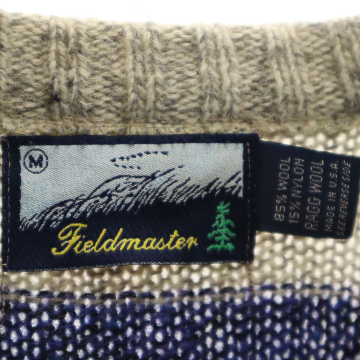 古着 90年代~ Fieldmaster ボーダー柄 ウールニットセーター USA製 