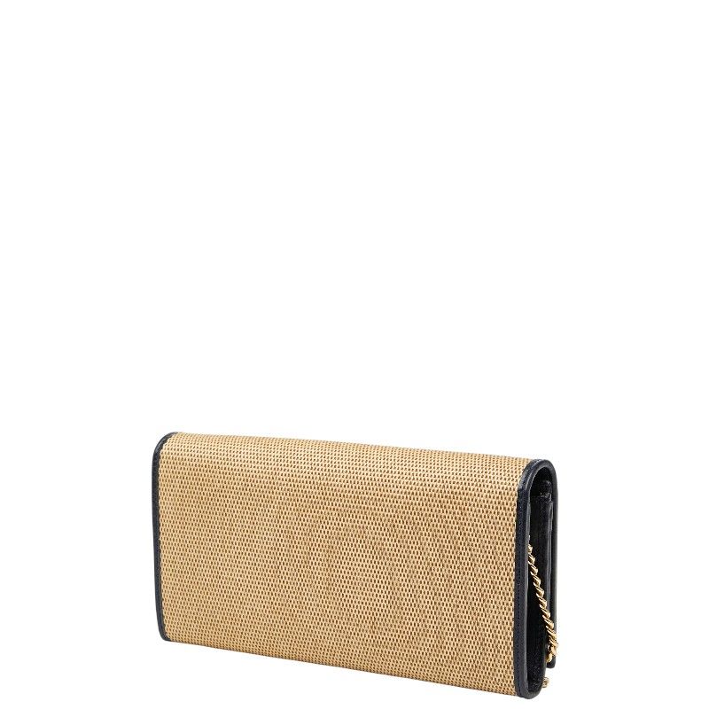 グッチ ホースビット1955 チェーン ショルダーウォレット 621888 ベージュ ネイビー キャンバス レザー レディース GUCCI 222-35609