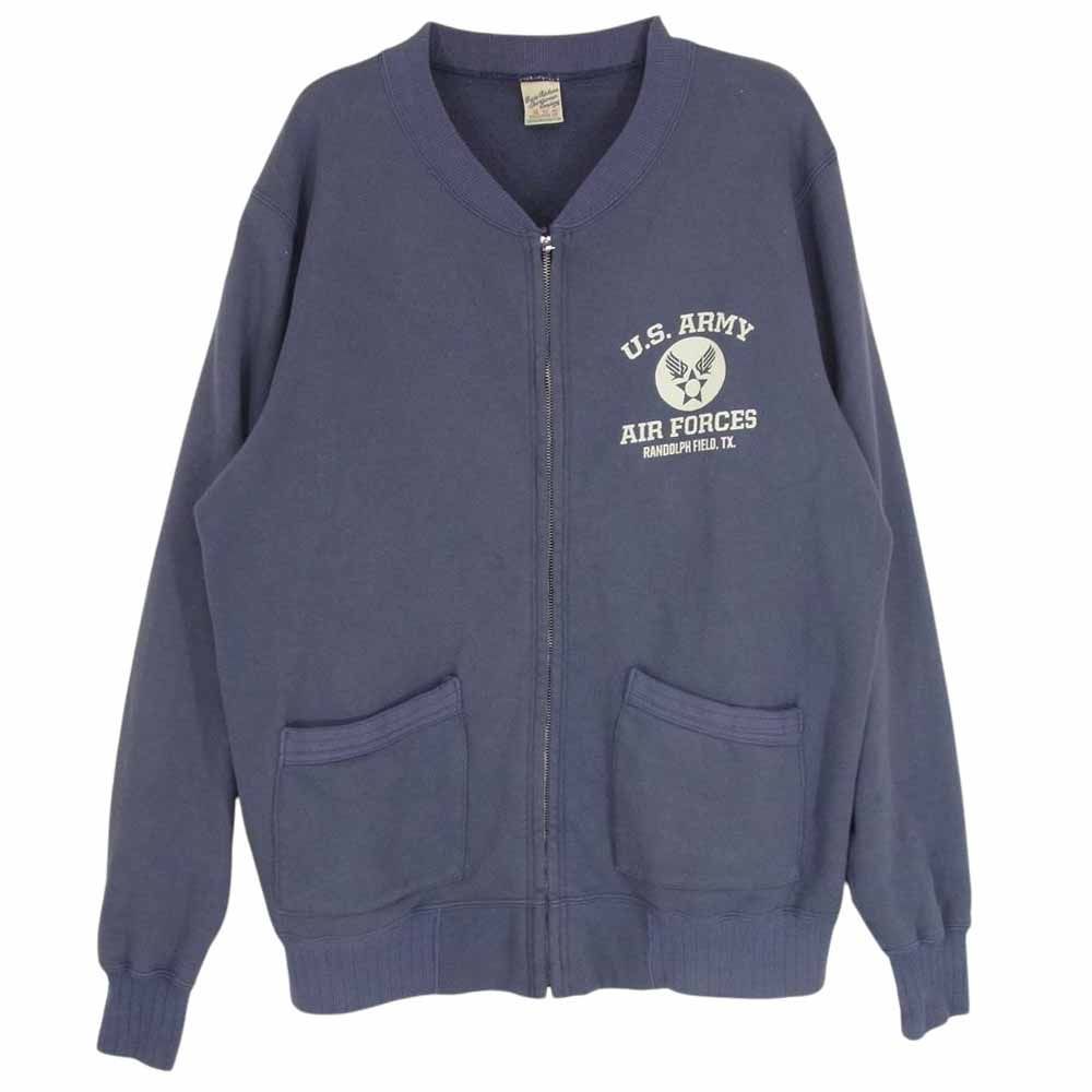 Buzz Rickson's バズリクソンズ SET-IN ZIP SWEAT SHIRTS U.S. ARMY AIR FORCES ジップアップ スウェット カーディガン ネイビー系 XL【中古】