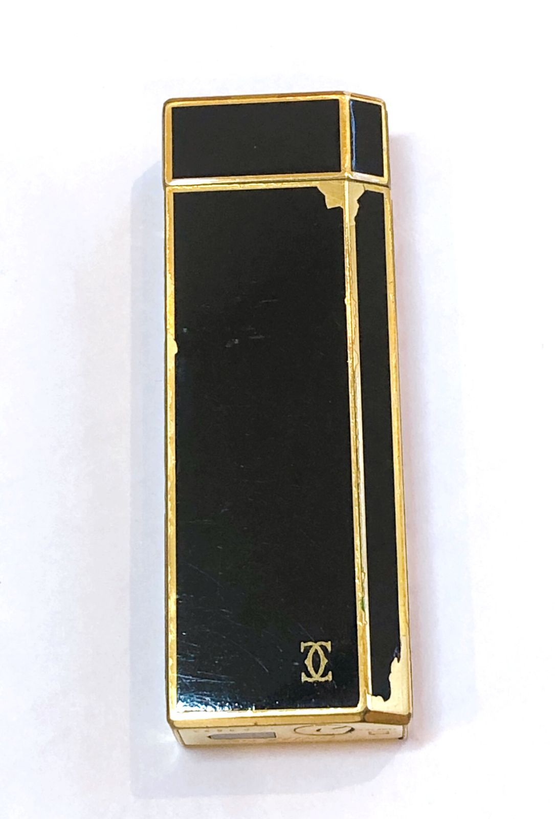 2930 カルティエ ガスライター ペンタゴン 1A64693 ブラック×ゴールド PLAQUE OR G ヴェルメイユ ヴィンテージ コレクション ブランドライター