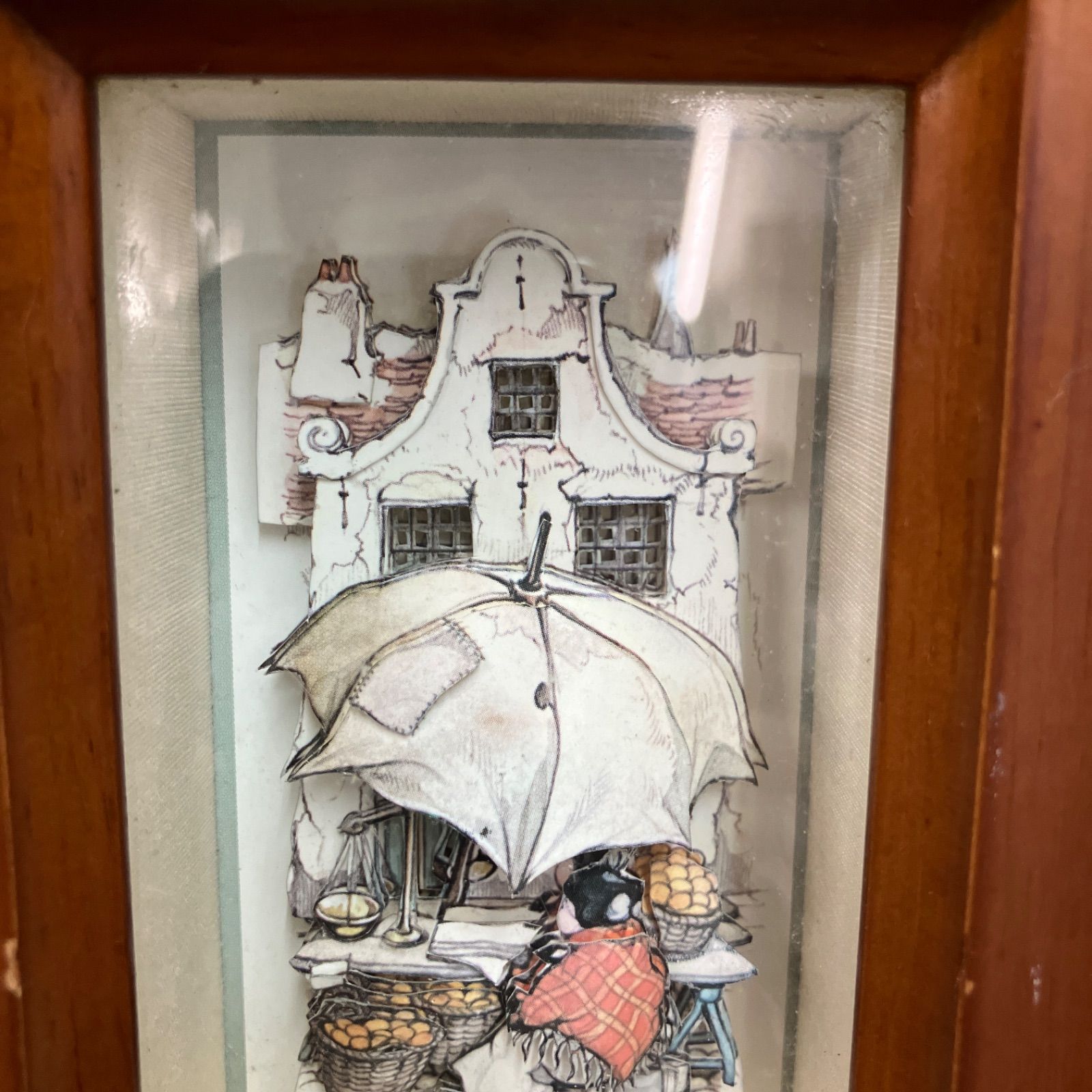 【美品】 シャドーボックス Anton Pieck 印刷屋さん 完成品 立体作品 美品】 シャドーボックス Anton Pieck 果物屋さん 完成品 立体