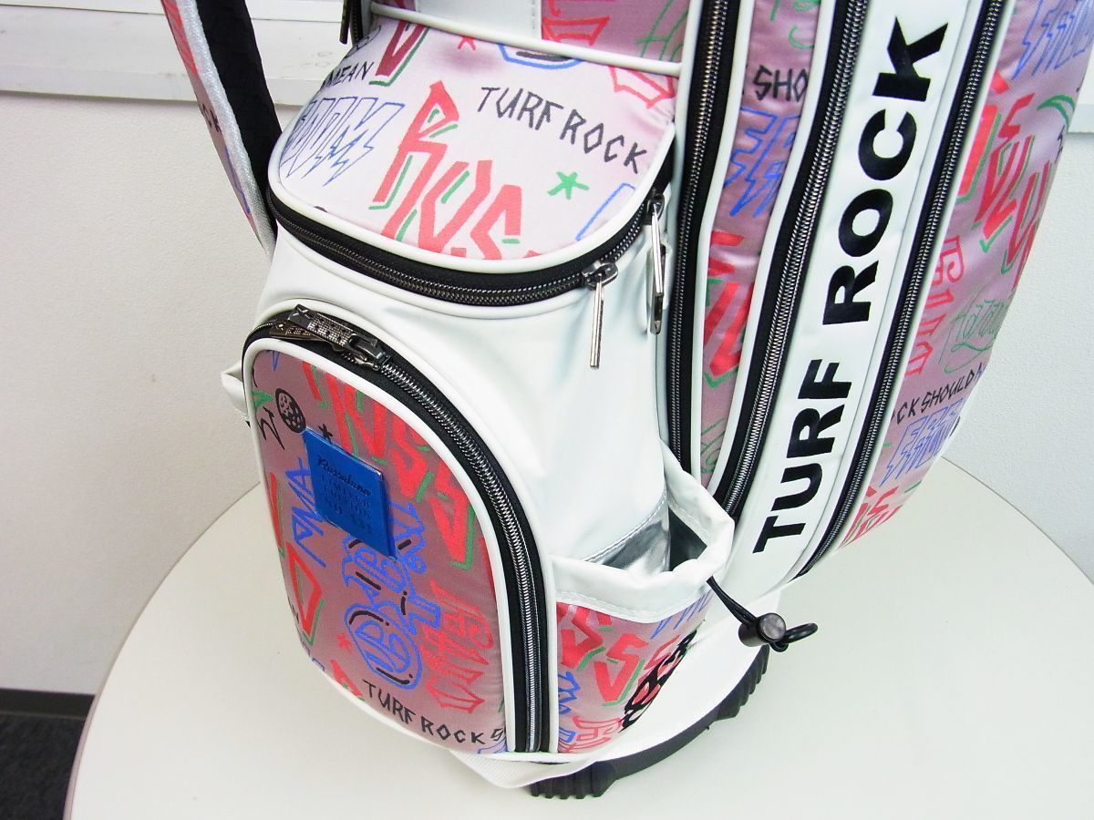 ラッセルノ☆GRAFFITI CADDIE BAG スタンド式キャディバッグ白-