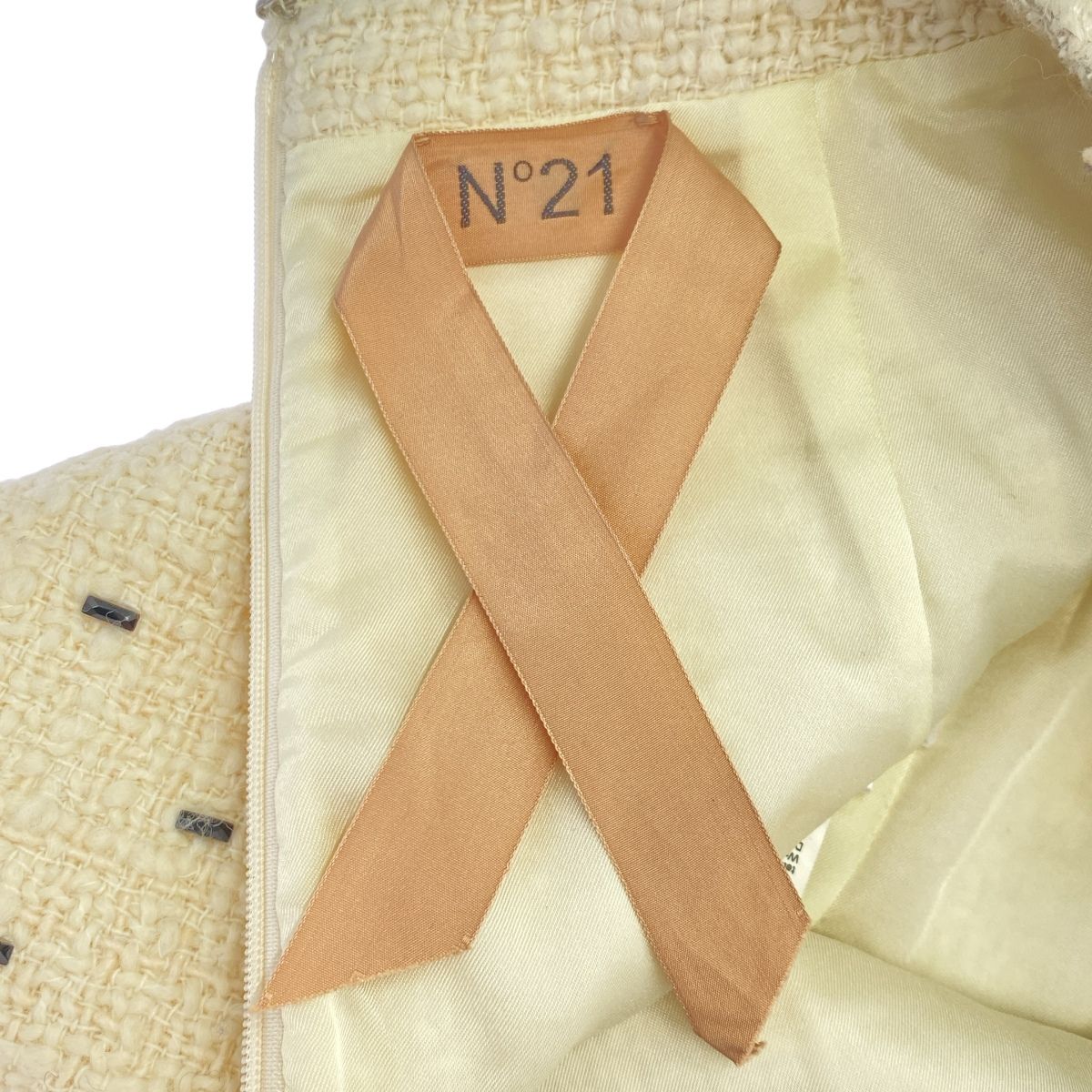 N°21 NUMERO VENTUNO ヌメロ ヴェントゥーノ 24AW ツイードスカート P24IN2M C1623071 ホワイト 40 SIROKUMA-CORPORATION_COM