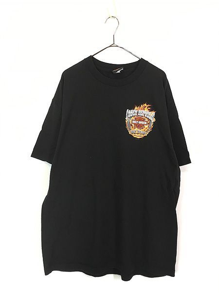 古着 10s HARLEY DAVIDSON ファイヤー シールド&バー Tシャツ XL 美品