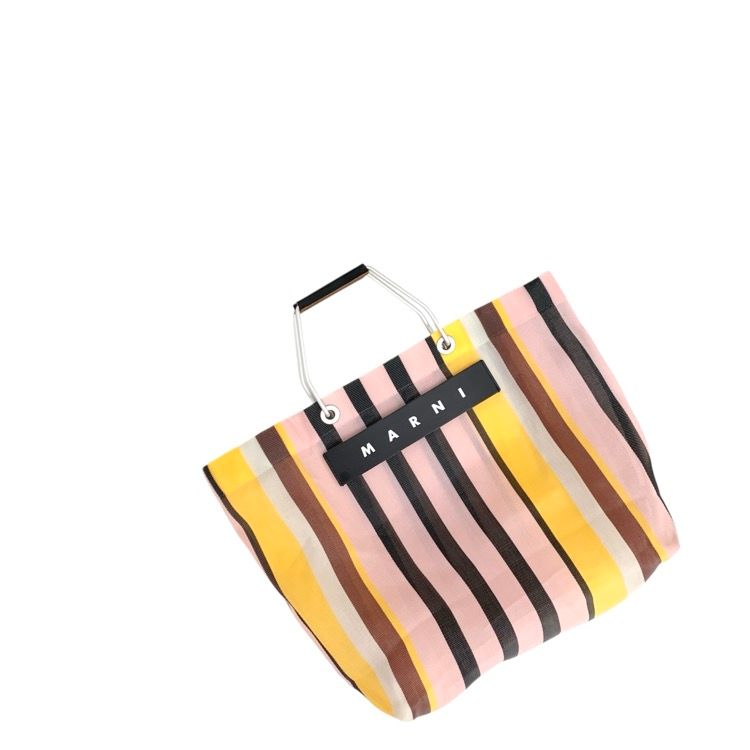 MARNI MARKET マルニ マーケット フラワーカフェ ストライプ バッグ