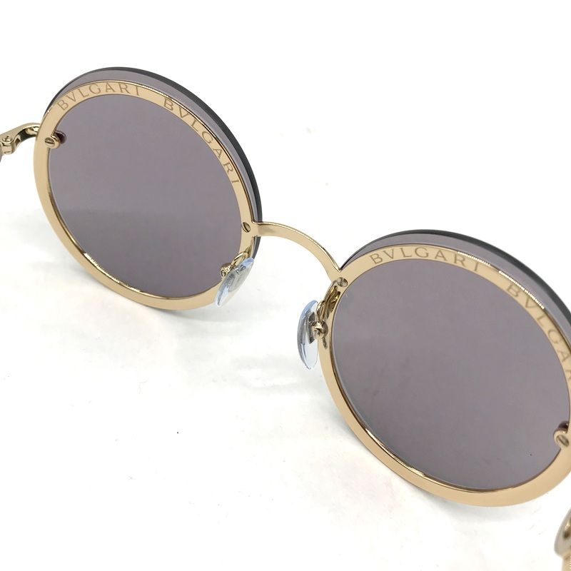 BVLGARI サングラス 6149-B 2014-7A アイウェア ラウンド ケース付き