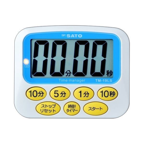 (まとめ) 佐藤計量器製作所 デカタイマー ホワイト TM-19LS 1個 【×5セット】 9,576円