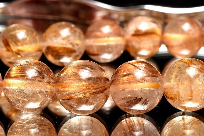 1点物】人気◇板状金針 タイガータイチンルチルクォーツ 10.5mm