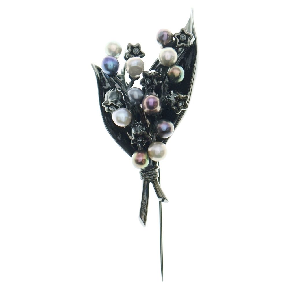 DIOR ディオール フラワー ピンブローチ ラベルピン マルチカラー