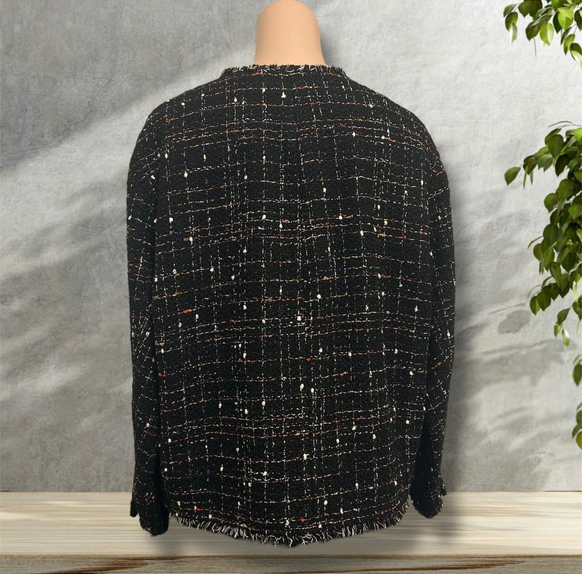 美品】 23区 GIOLICA カラーミックスツイードジャケット 黒 size 44