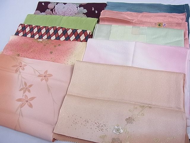 平和屋1□和装小物 上質な帯揚げ１０枚セット 螺鈿 刺繍 菊 枝梅文