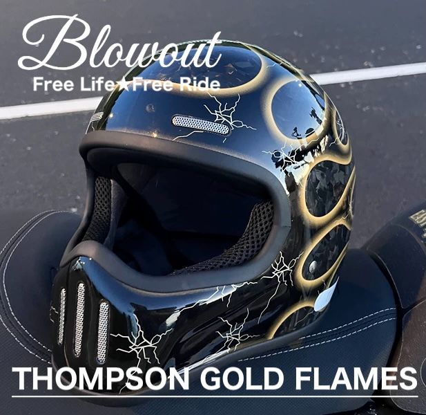 Blowout GOLD フレイムス ヘルメット フルフェイス ジェットヘルメット ハーレー チョッパー