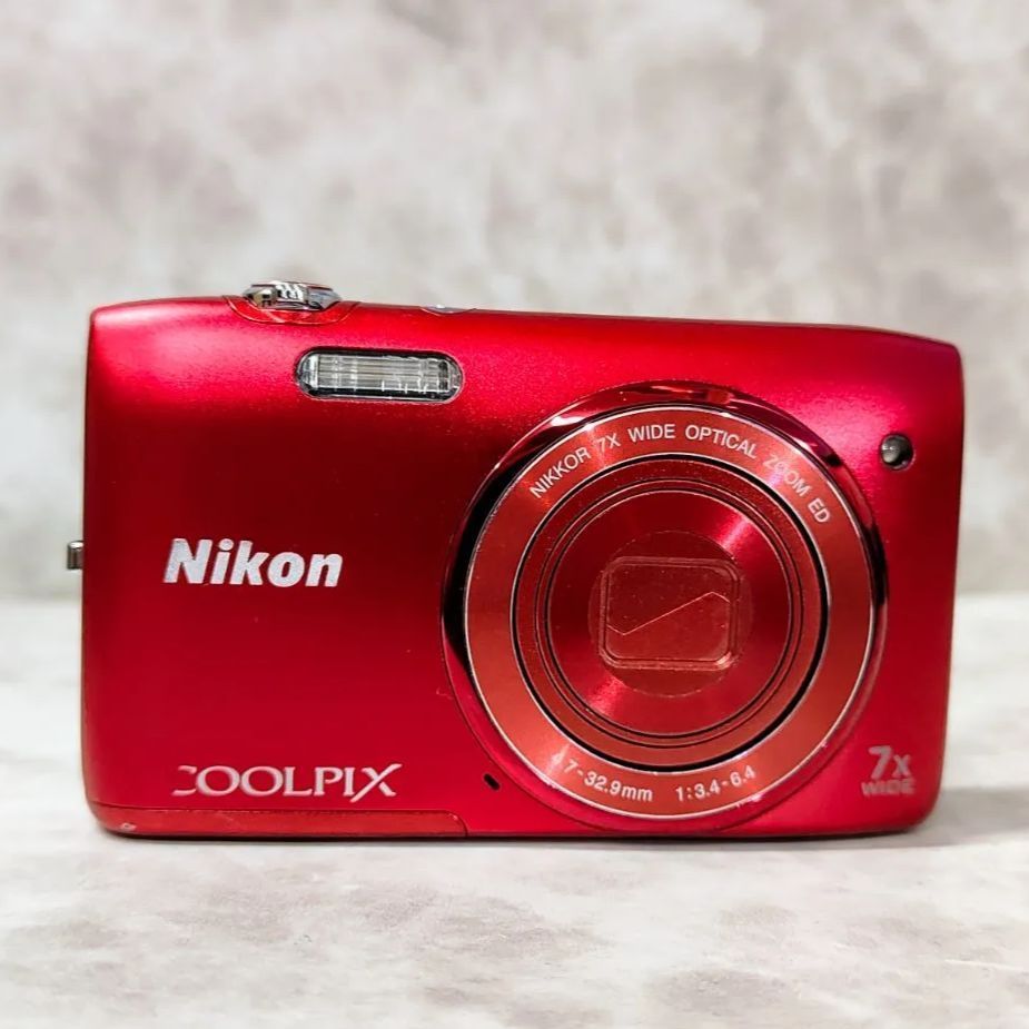 可動品 訳あり】Nikon COOLPIX S3400 RED ニコン クールピクス レッド 純正バッテリー SDカード 新品充電器 付き  （SNA）124082100501FA - メルカリ