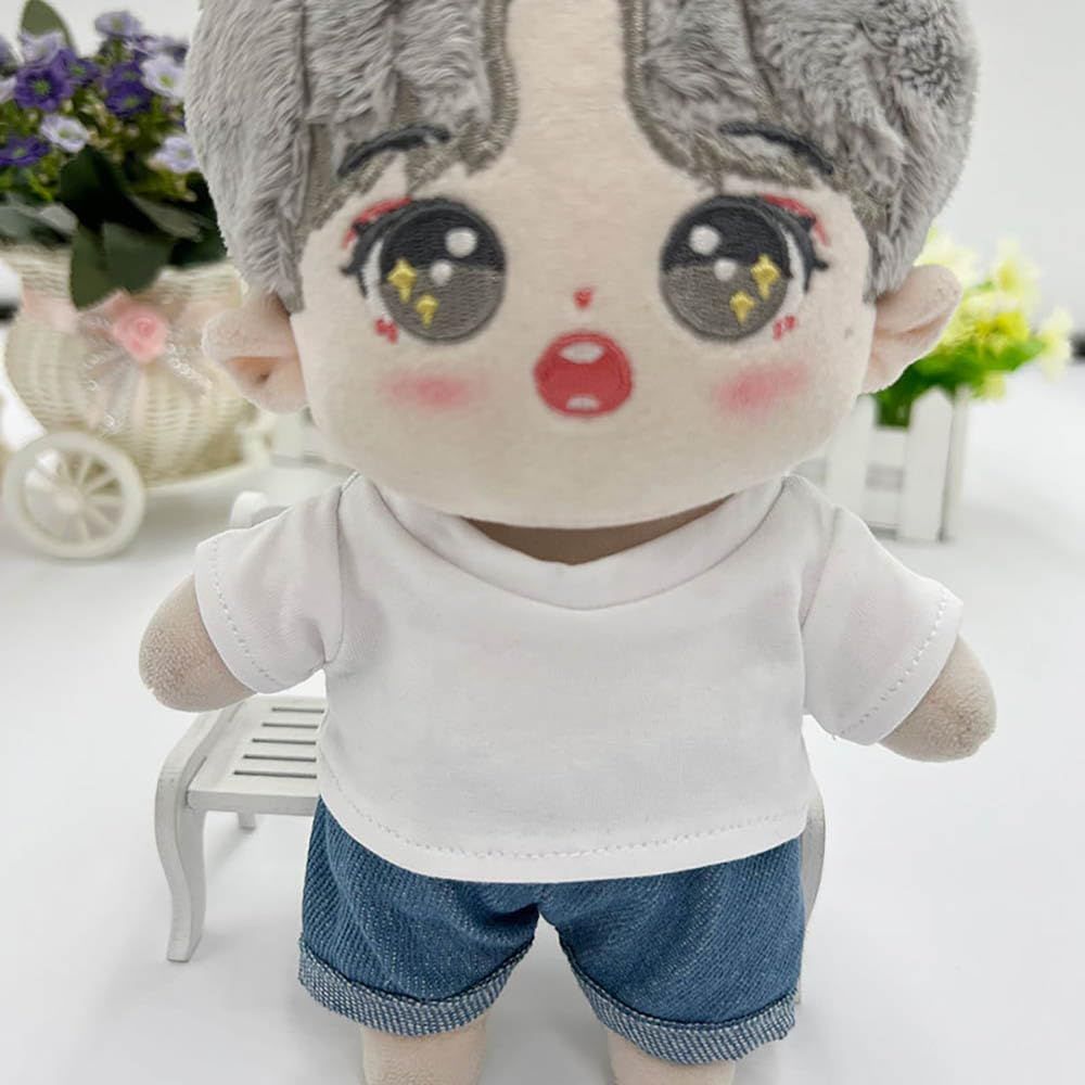 20cm ぬいぐるみ : 15cm 服 niannyyhouse 10cm ジーンズ ミニ洋服 クールスーツ 着せ替えぬいぐる服 パンツ パーカー 着せ替えぬいぐるみ用服 Tシャツ デニム生地（ぬいぐるみ用服・アクセサリー｜ぬいぐるみ