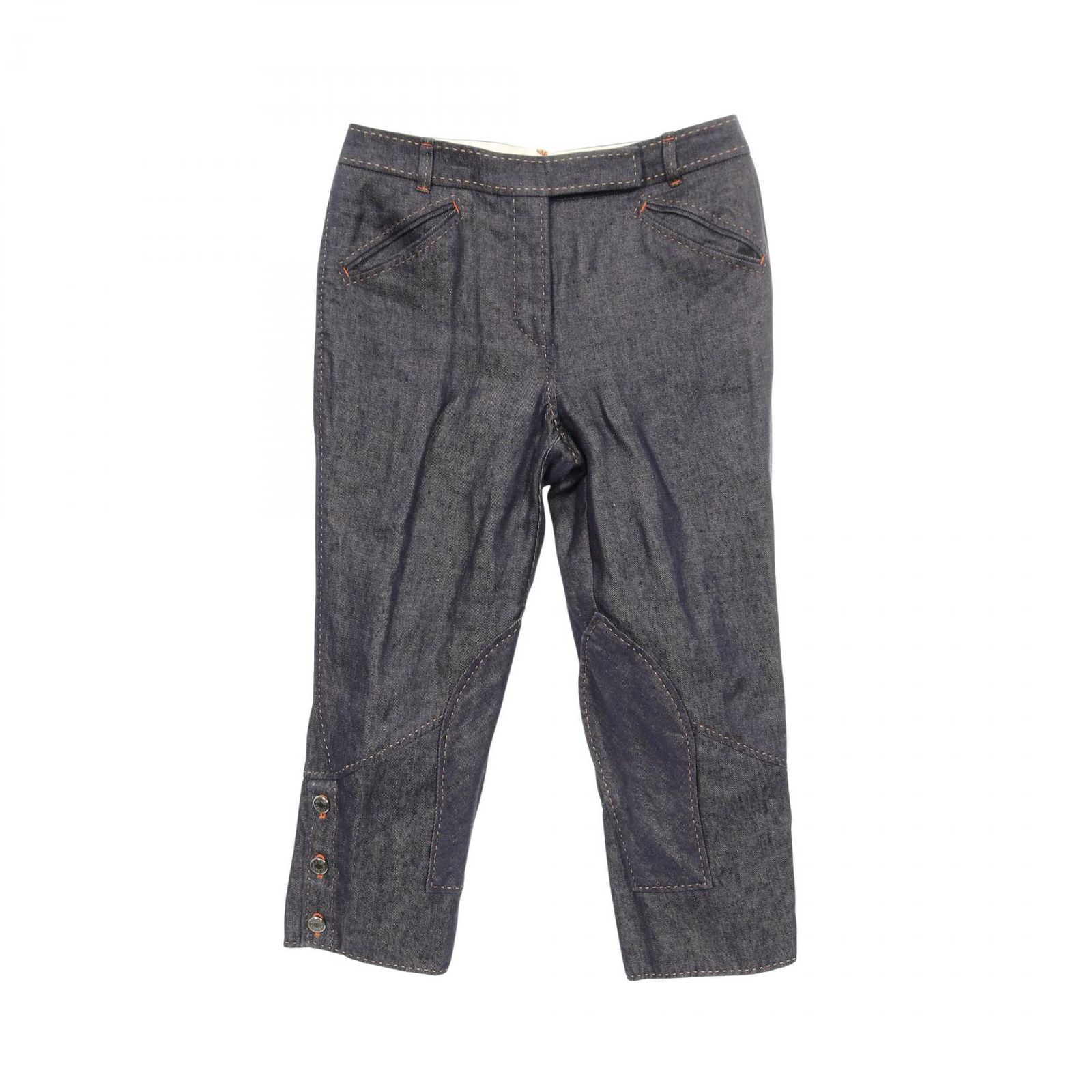 美品✨HERMES Cirque Molier デニム クロップ シルク リネン