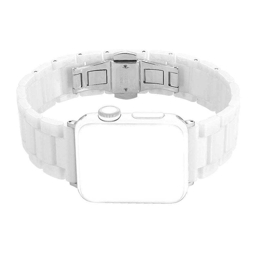 【数量限定】バンド セラミック製 アップルウォッチ Watch バンド 長さ調整簡単 Apple Watch Series Apple 9 8 7 6 SE Sakulaya Series 5 41mm/40mm/38mm 対応 バンド（ホワイト)