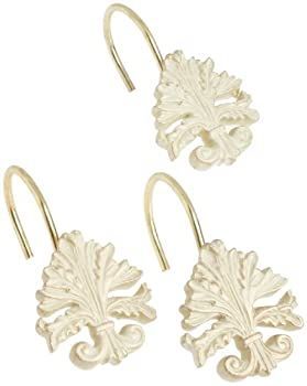 (Multi) - Carnation Home Fashions Fleur dis Lis Ceramic Resin Shower Curtain Hook Brushed Gold