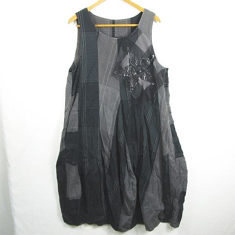 専用/センソユニコ芽風★シンプルな黒の半袖ワンピース新品 snc メフウセンソユニコ 芽風 ワンピース 38 黒 グレー ギンガム