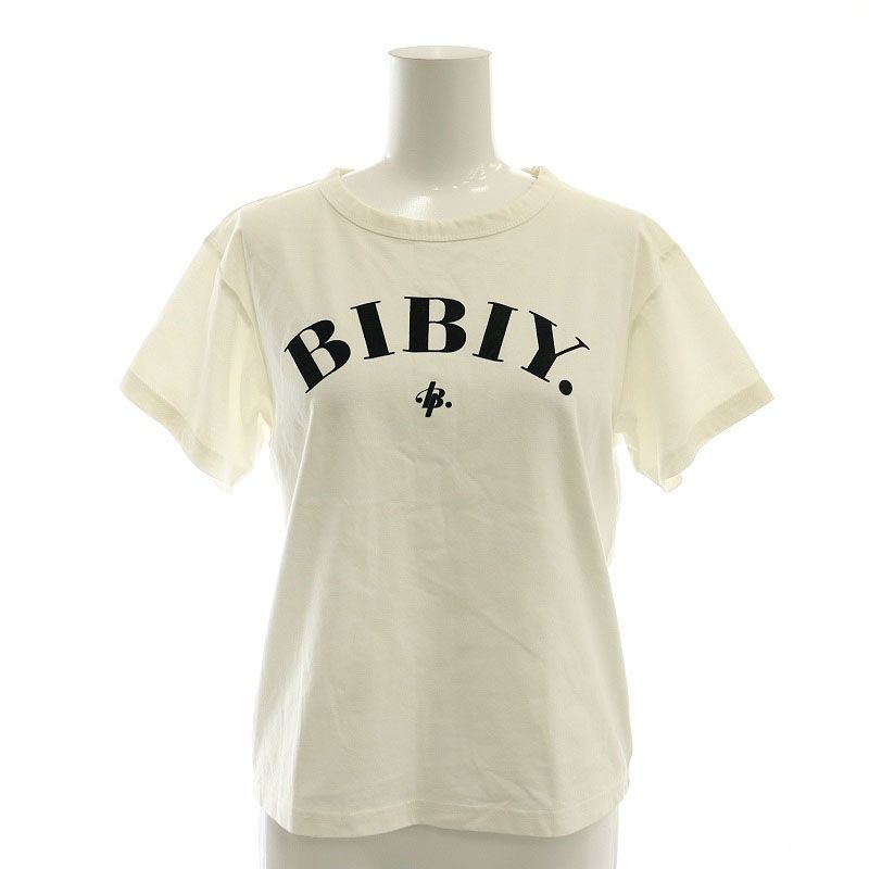 ビビィ Bibiy. フロッキーロゴプリント ショートスリーブTシャツ ビビィ Bibiy. フロッキーロゴプリント ショートスリーブTシャツ