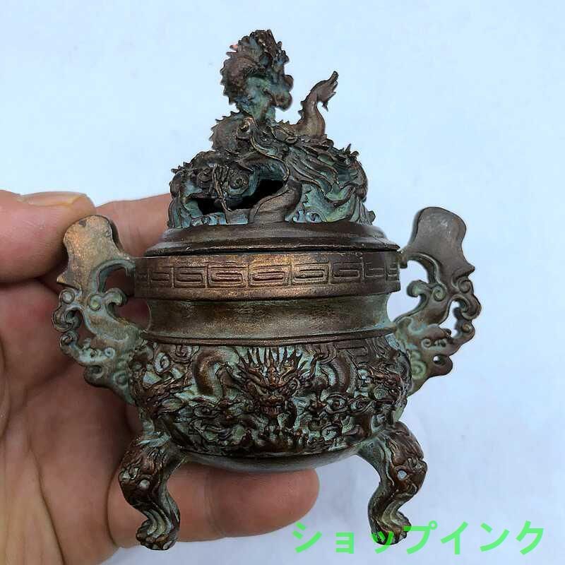 香炉  九龍     工芸品  美術品 置物 香炉 九龍香炉 香具 銅製品 置物 - メルカリ