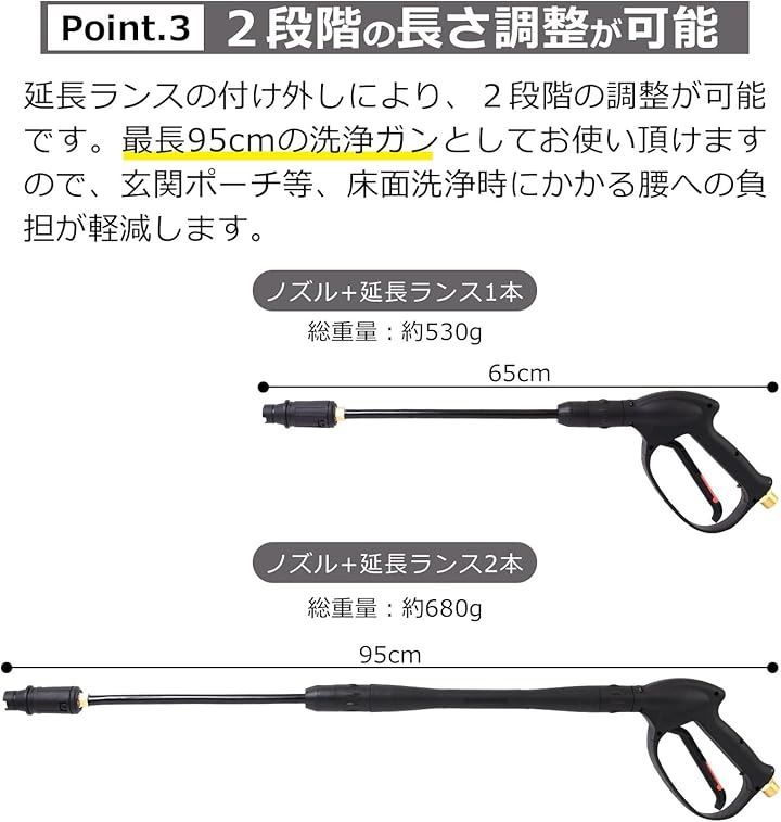 布袋尊 HOTEISON高圧洗浄機 トリガーガン 25MPa 全長2段調整可 布袋尊 HOTEISON高圧洗浄機 トリガーガン 25MPa 全長2段調整可