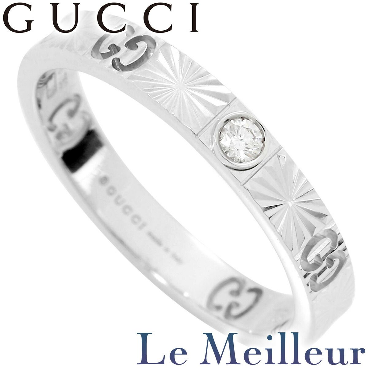 グッチ ICON リング 指輪 ダイヤモンド K18 13号 GUCCI プレラブド 返品OK