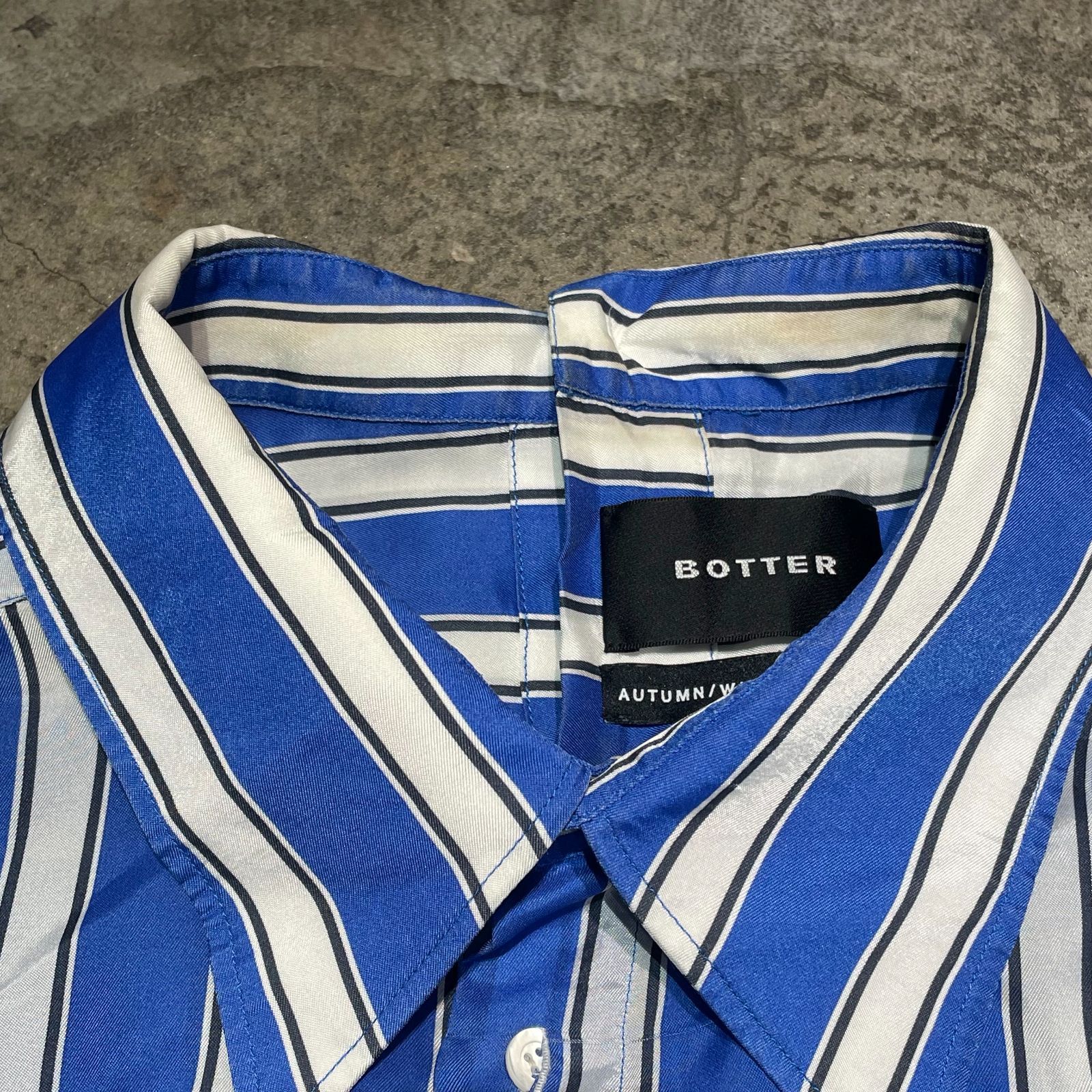 BOTTER ボッター 19AW SIDE LABER LINING SHIRT ストライプ BOTTER ボッター 19AW SIDE LABER LINING SHIRT ストライプ