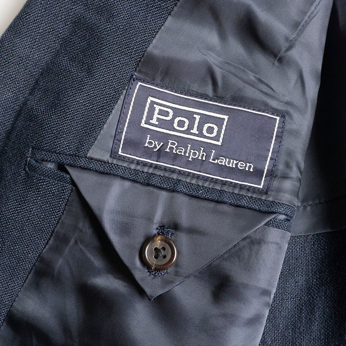 やま PoloRalphLaurenテーラ 最高級品】POLO RALPH LAUREN【リネン テーラードジャケット /紺ブレ