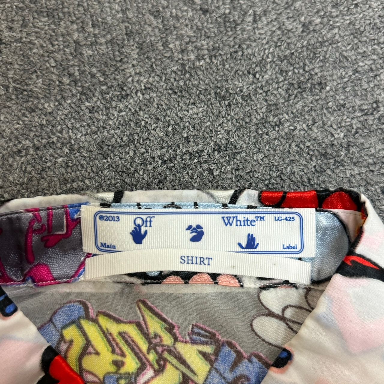 OFF-WHITE 21SS Graffiti Slim Shirt グラフィティシースルーパッチ