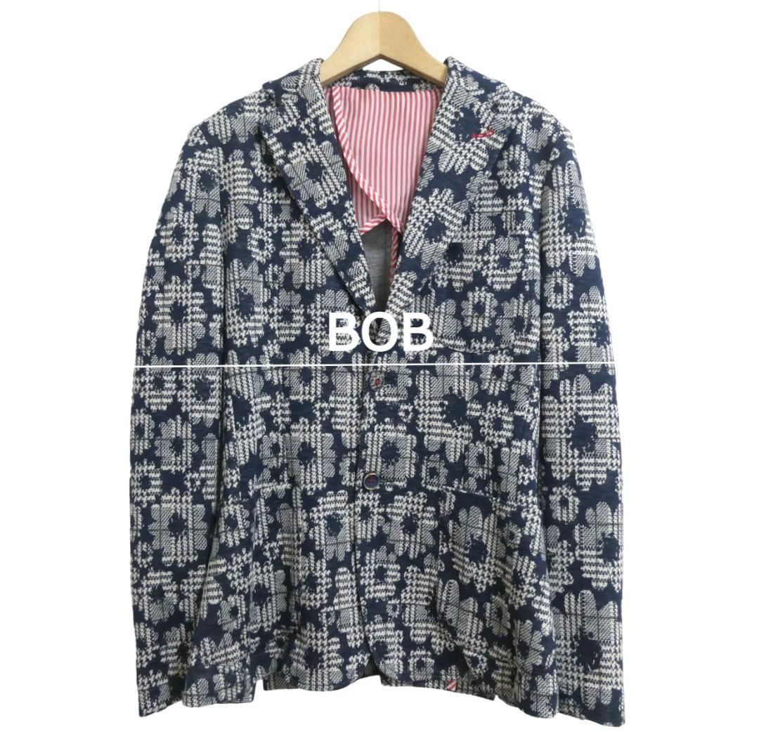 美品 BOB ボブ サイズ46 ニット テーラードジャケット スーツ シングル