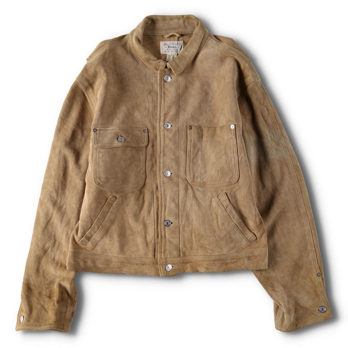 古着 80~90年代 ラルフローレン Ralph Lauren 白タグ スエードレザージャケット メンズL相当 ヴィンテージ/evb007161